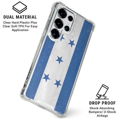 Honduras Flag Distressed Galaxy S25 Ultra Clear Case